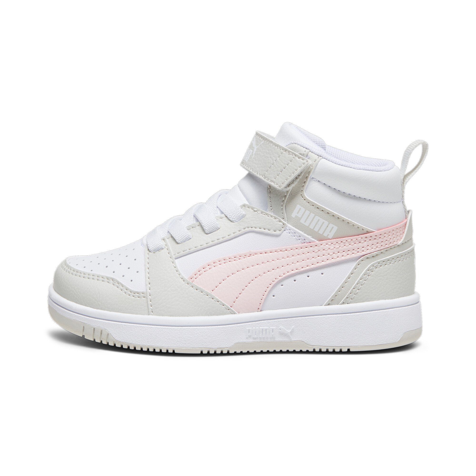 White Pink Gray PUMA Sneaker Frosty Rebound V6 Mid Sneakers Sedate