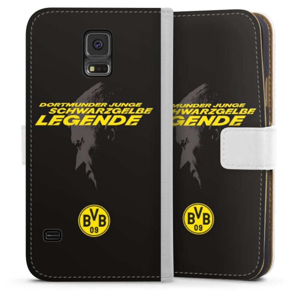 DeinDesign Handyhülle Marco Reus Borussia Dortmund BVB Danke Marco Schwarzgelbe Legende, Samsung Galaxy S5 Hülle Handy Flip Case Wallet Cover Handytasche Leder