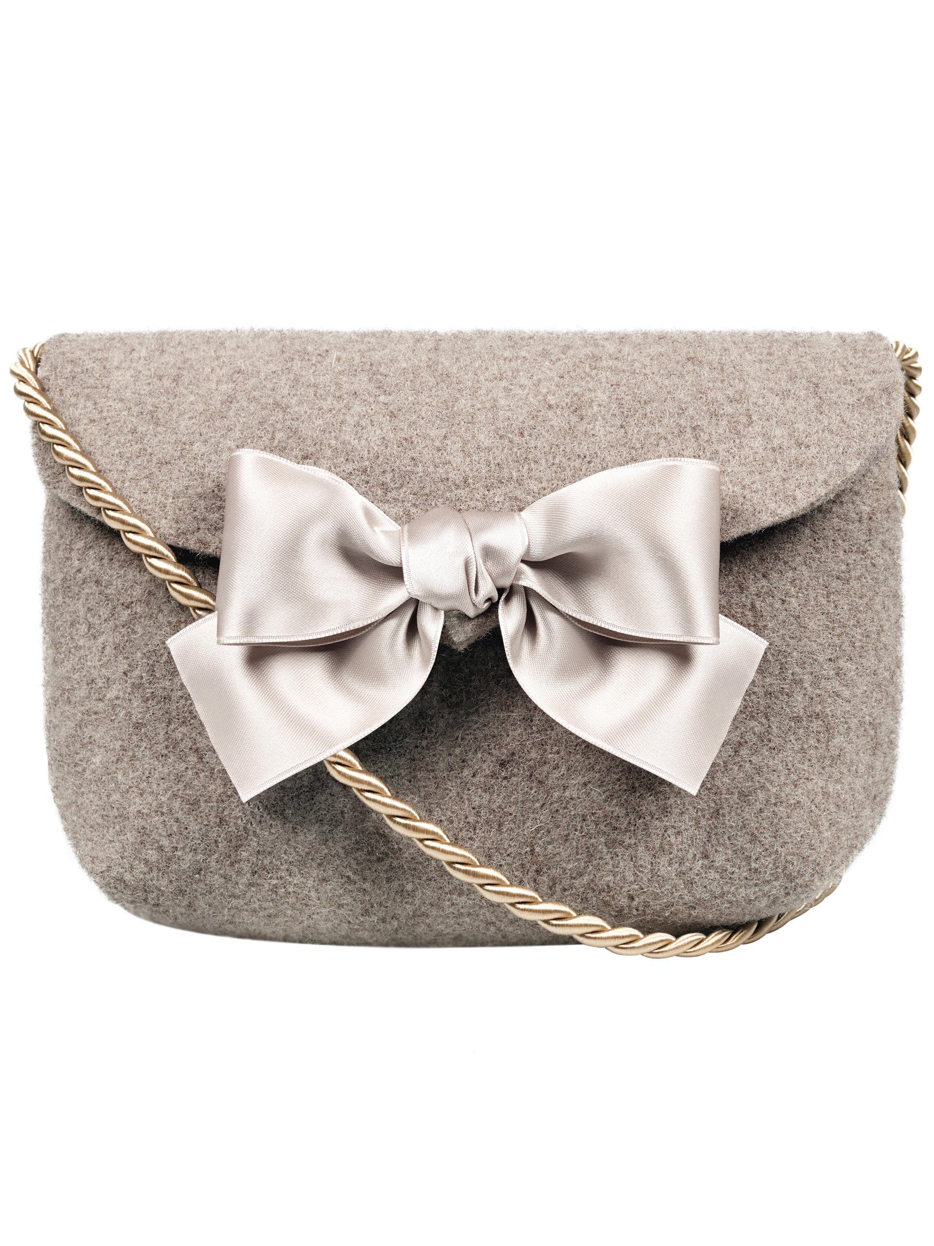 Almbock Trachtentasche Dirndltasche Lilly, handgemachte Wollfilztasche, taupe