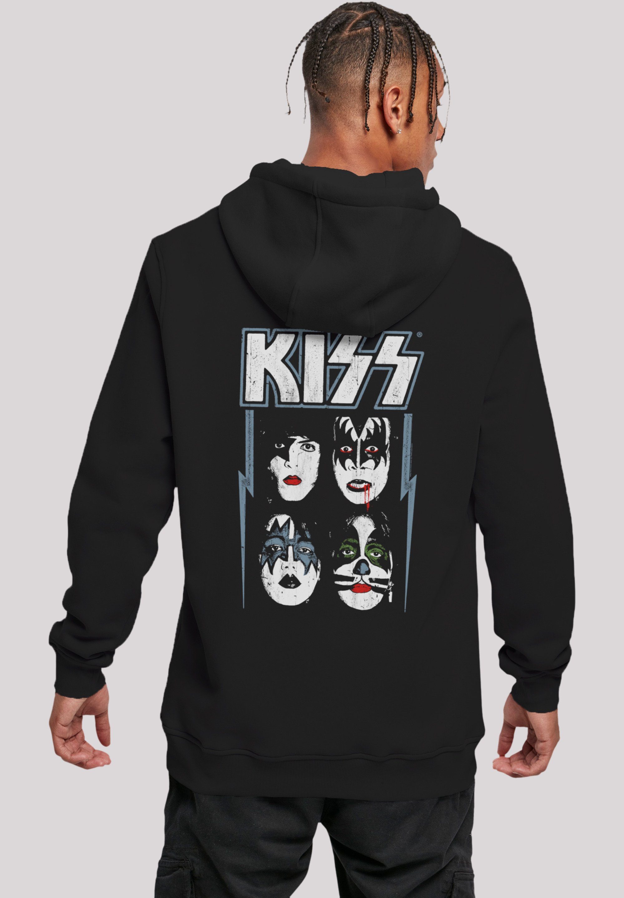F4NT4STIC Hoodie Kiss Rock Music Band Made For Lovin' You Premium Qualität, Band, Logo schwarz