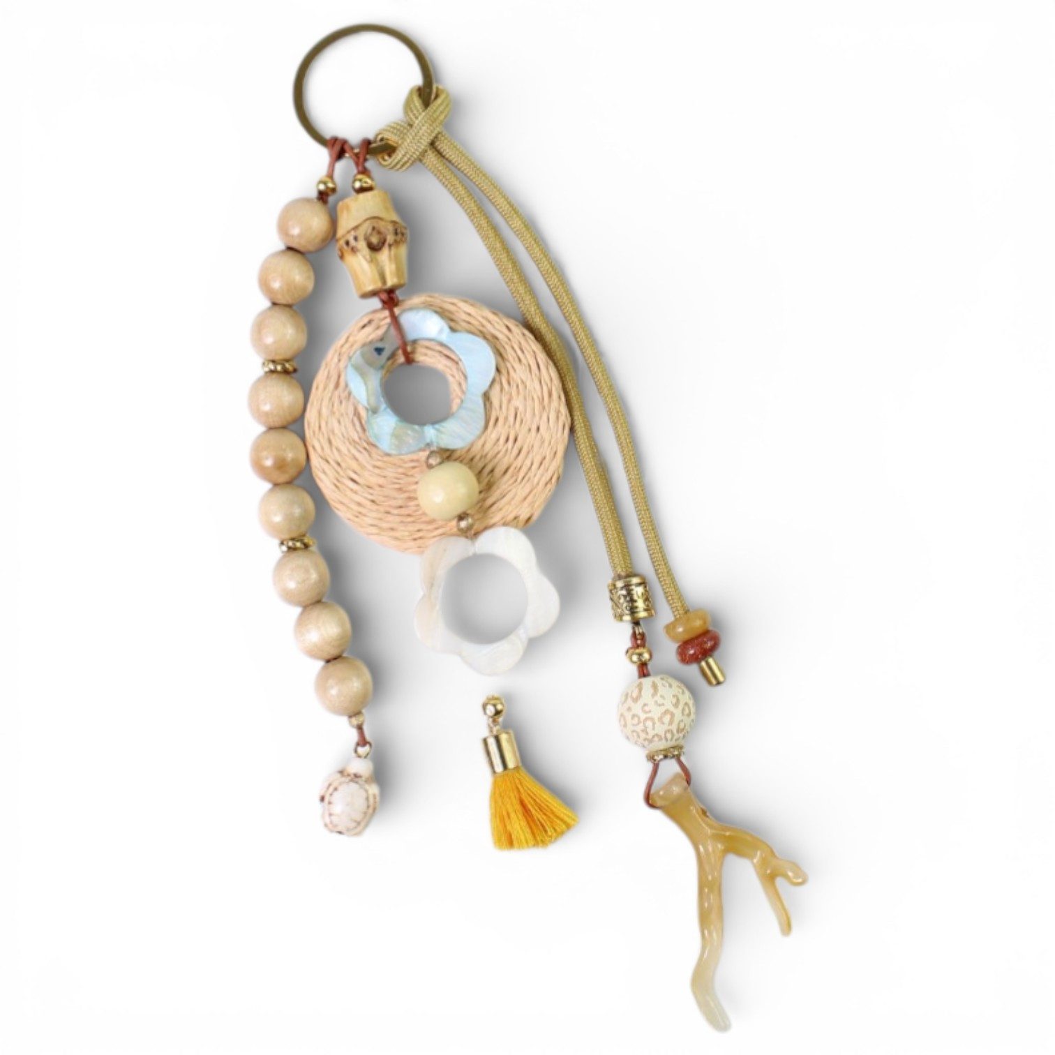 FRONHOFER Taschenanhänger 19550 Taschenanhänger aus Holz-, Metall- und Porzellanperlen, maritim