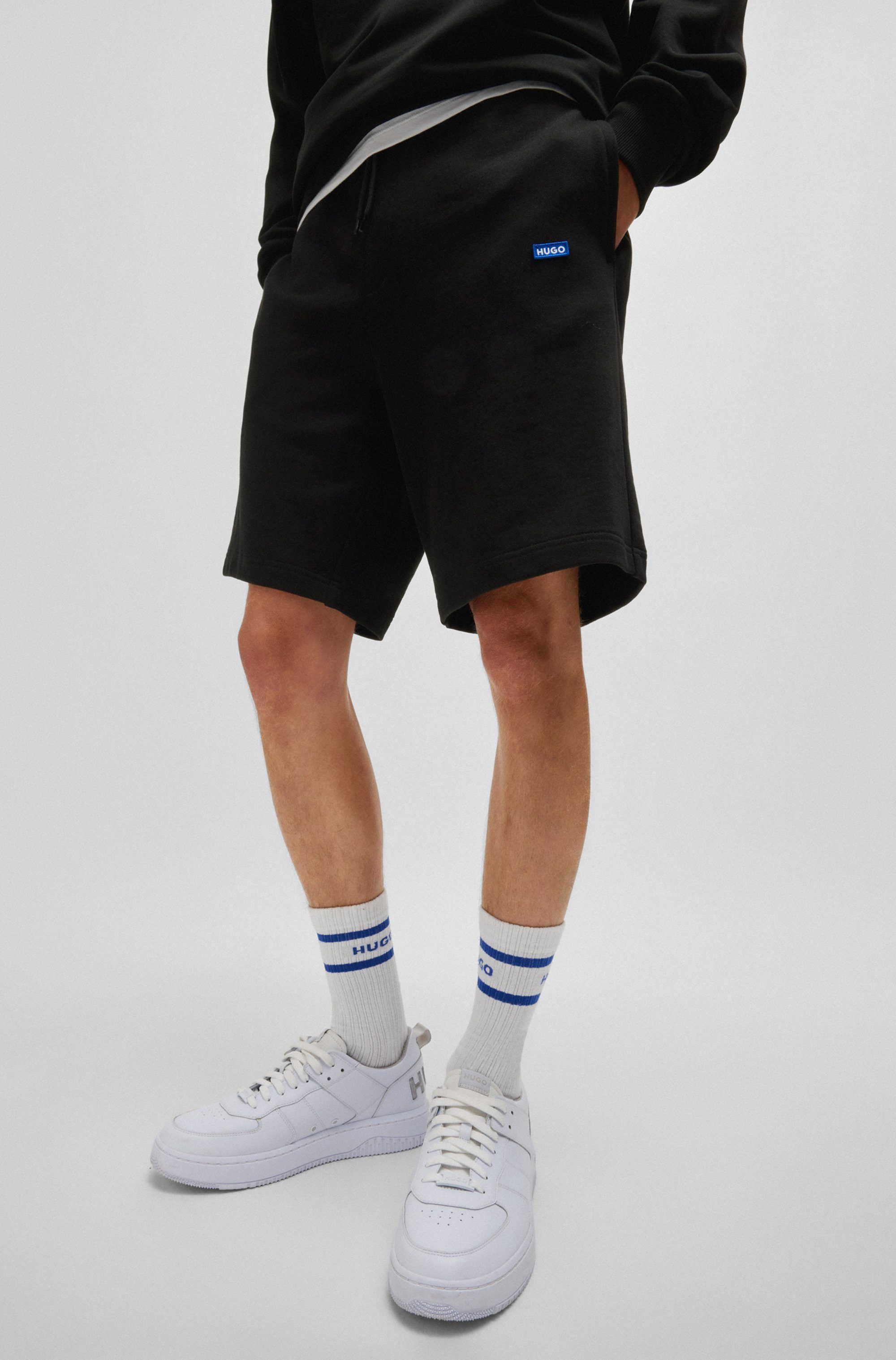 HUGO Blue Sweatshorts Nasensio mit Markenlabel günstig online kaufen