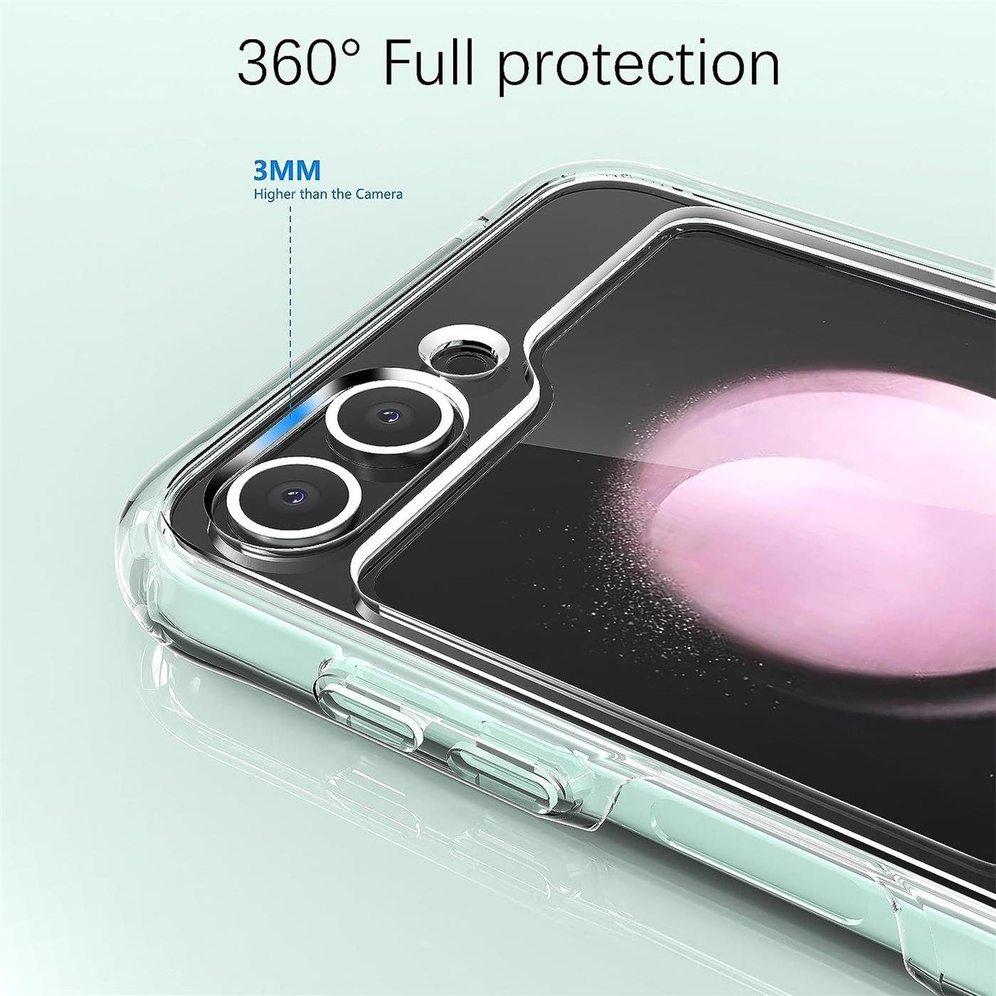 CoolGadget Handyhülle Silikon Handy Hülle Slim für Samsung Galaxy Z FLIP 5 6,7 Zoll, dünne TPU Schutzhülle Case in transparent / durchsichtig – Bild 2 von 5
