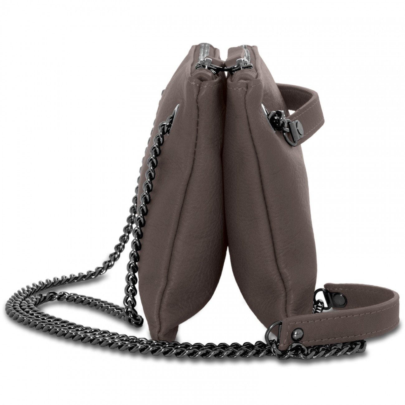 Caspar Umhängetasche Damen Ledertasche Umhängetasche Doppeltasche mit zwei Fächern - TL704