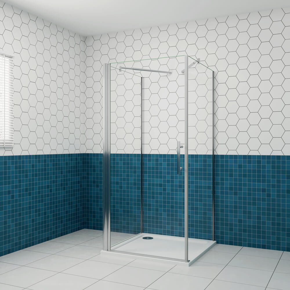 duschspa Komplettdusche U-Duschkabine 185cm 6mm ESG Drehtür Duschtür Glastü günstig online kaufen