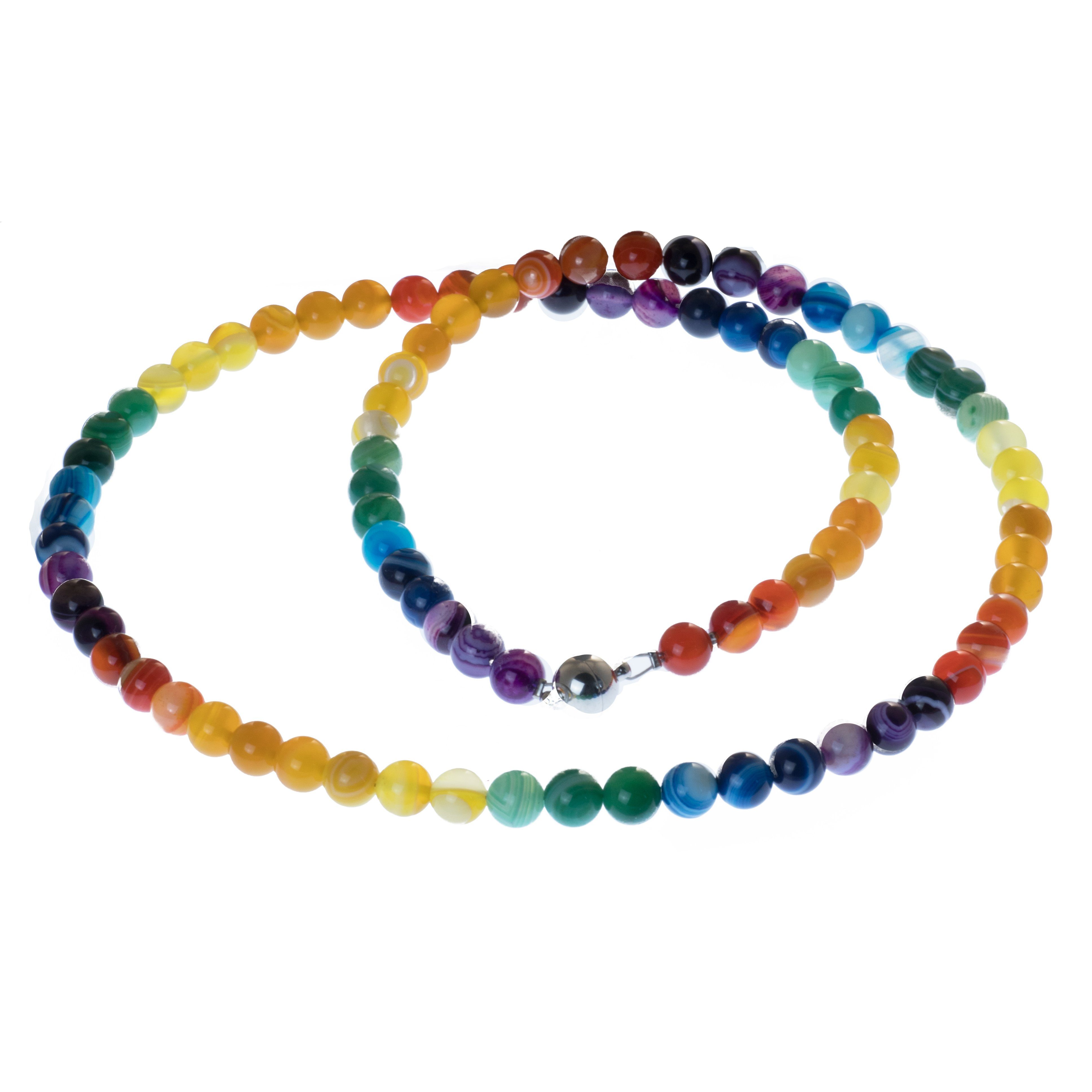 Bella Carina Lange Kette Kette mit Achat Perlen Regenbogen lang günstig online kaufen