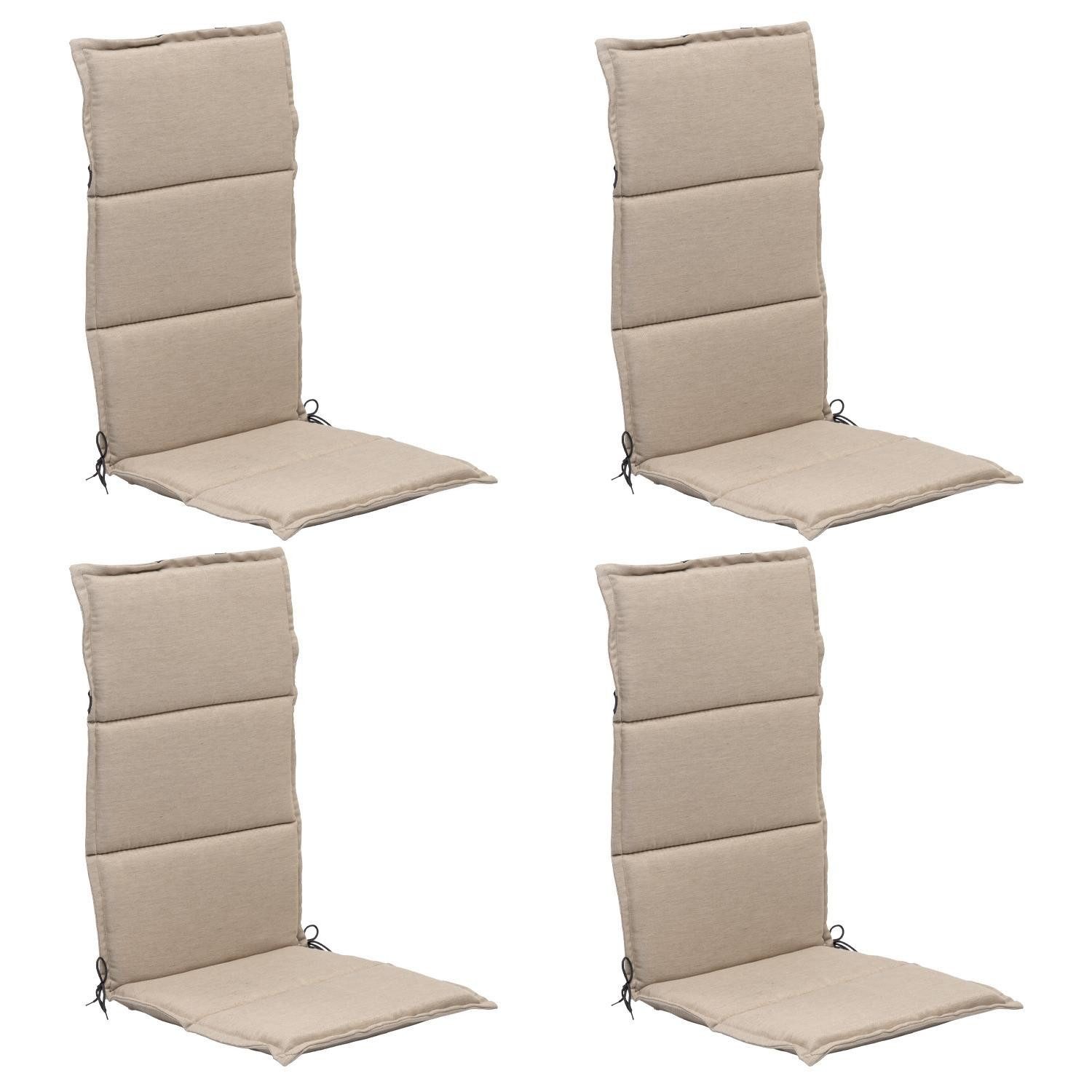 GO-DE Hochlehnerauflage WOLRAT, 48 x 120 cm, Creme, Polyester, (Set, 4 St), für Hochlehner-Stühle