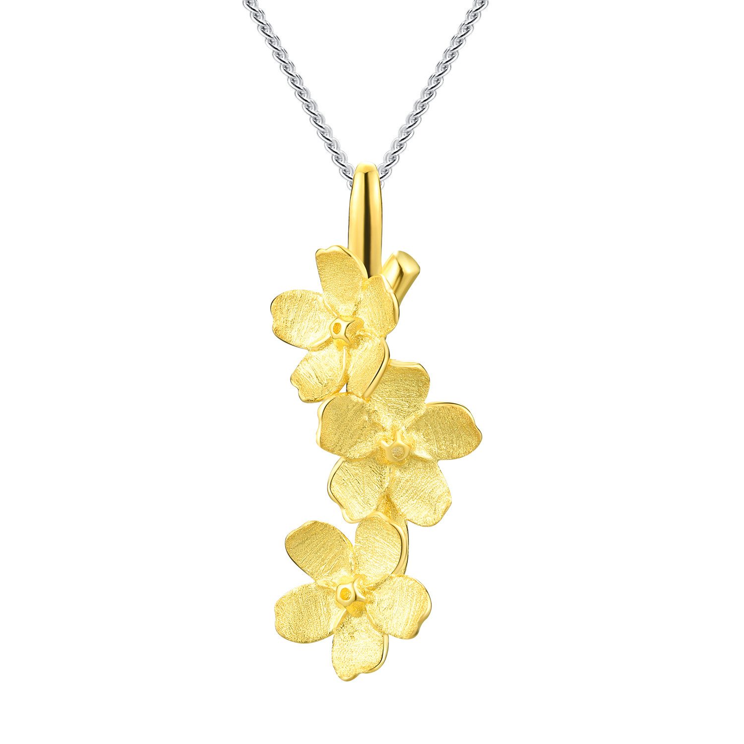 Kette mit Anhänger zarte Vergissmeinnicht Blumen