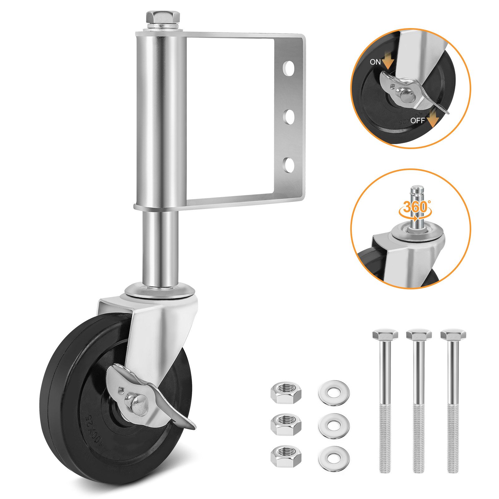 Gerüstrolle 1/2 Stück Torrolle mit Federbelastung, Silber