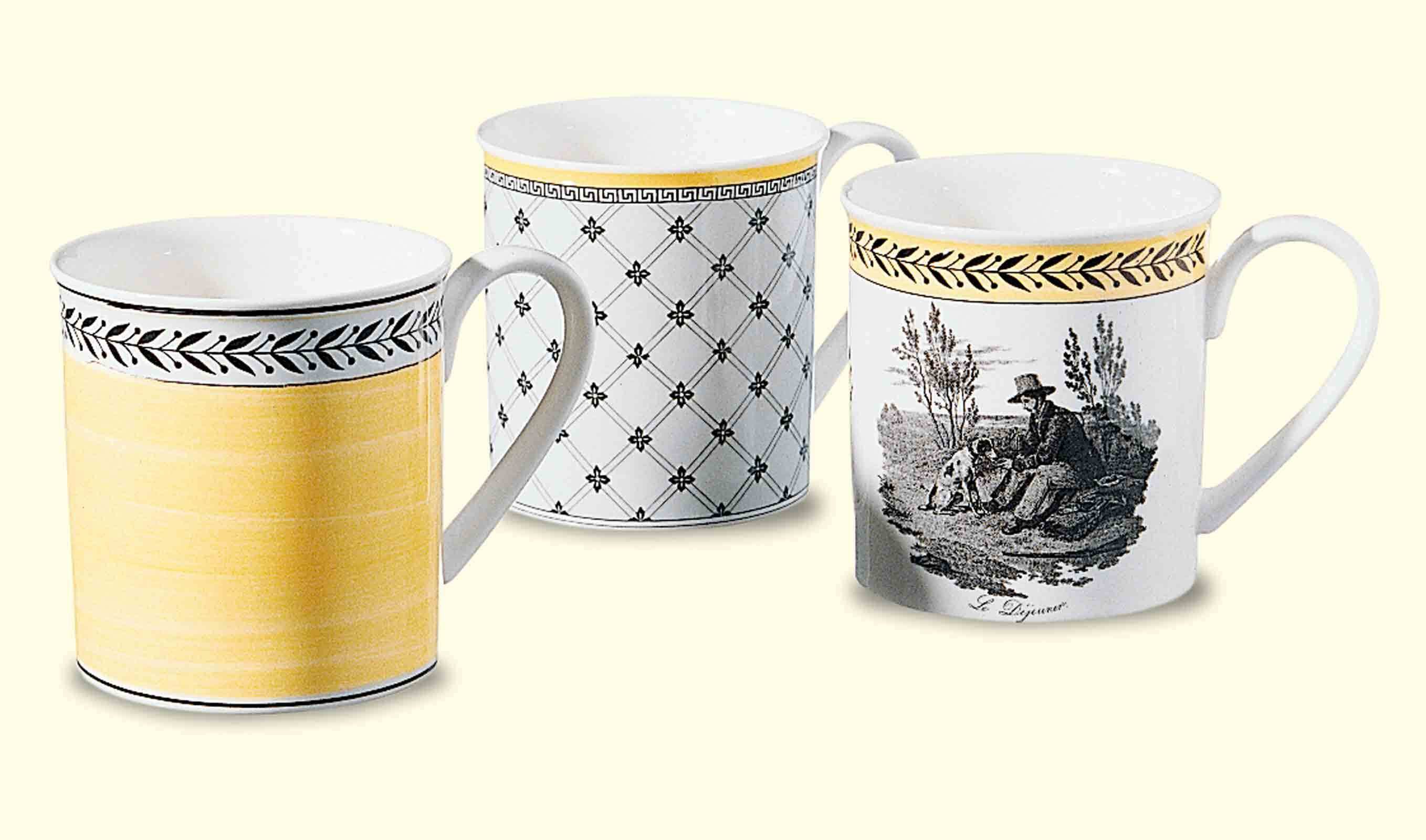 Villeroy & Boch Becher Audun Fleur Kaffeebecher 300 ml 6er Set, 6-tlg., Porzellan