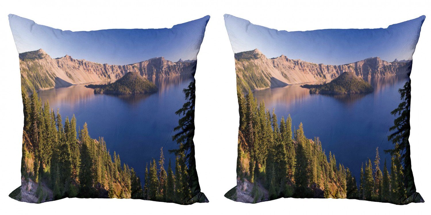 Kissenbezüge Modern Accent Doppelseitiger Digitaldruck, Abakuhaus (2 Stück), lake Forest Crater Lake Vulkan