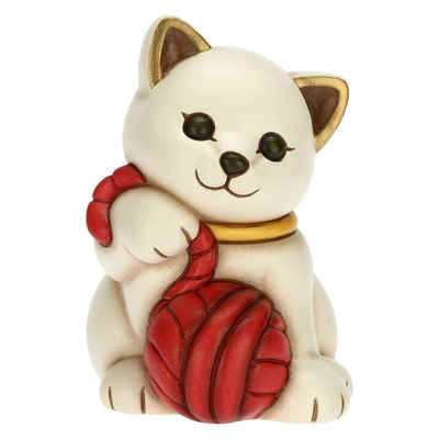 THUN SpA Sammelfigur Figur Katze Kätzchen mit Wollknäuel Sammelfigur Geschenk (1 St), im Geschenkkarton, Thun Qualitätszertifikat