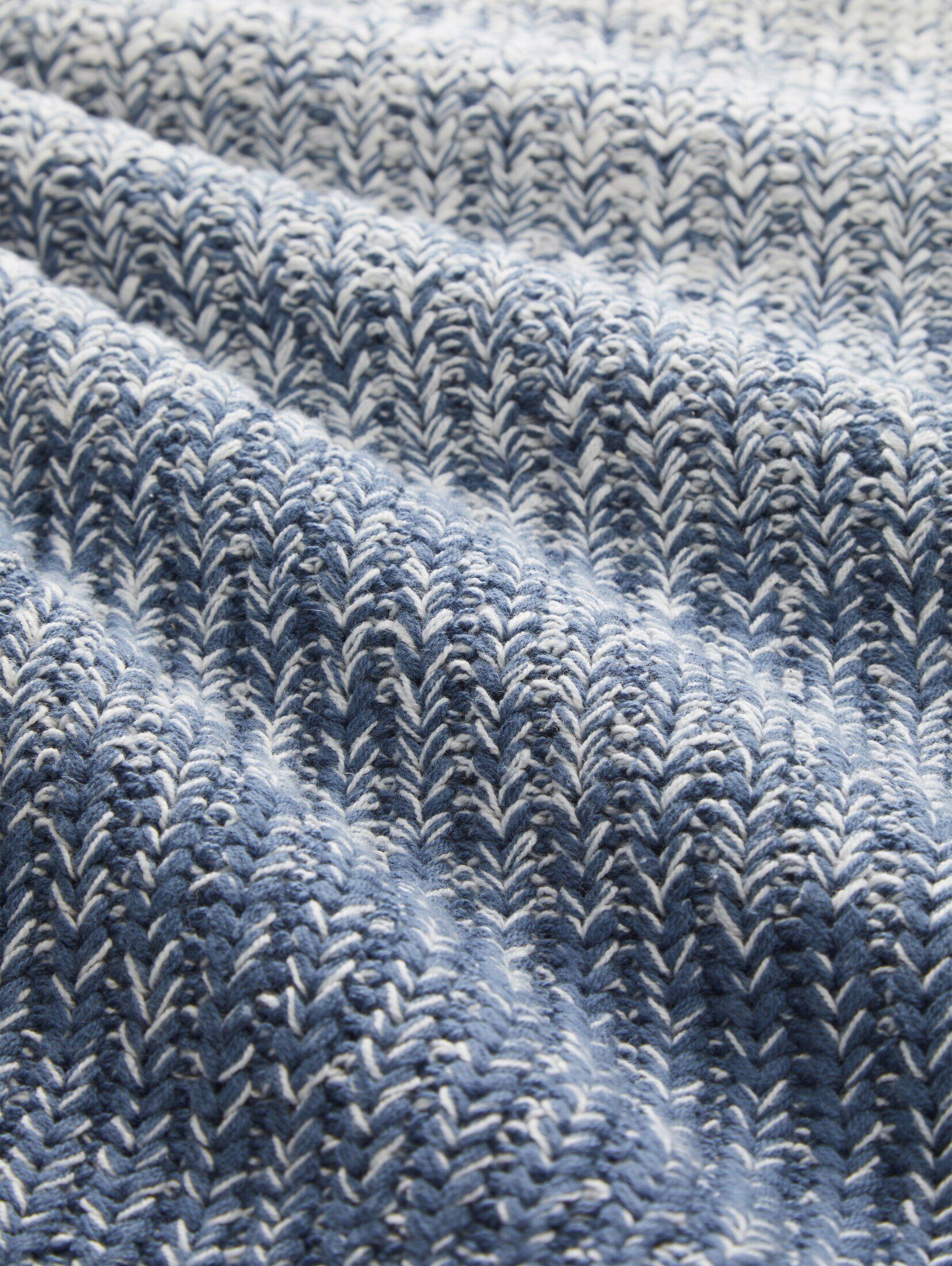 Farbverlauf Strickpullover TOM TAILOR Strickpullover knitted blue gradient mit