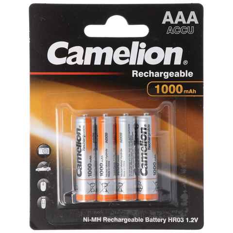 Camelion Camelion AAA, Micro, LR03, HR04, NiMH Akku mit bis zu 1000mAh, 4er Bl Akku