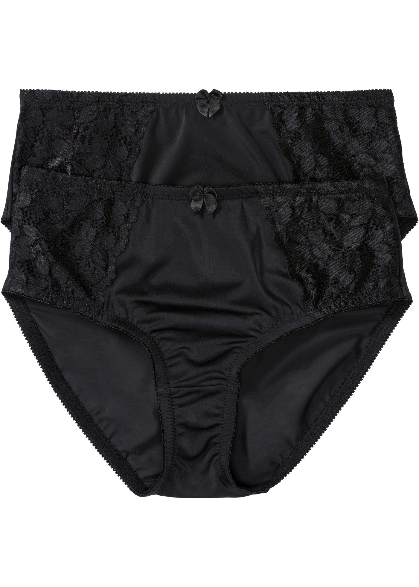 bonprix Maxislip (Packung, 2-St) mit zarter Spitze, aus Polyamid und Elasth günstig online kaufen
