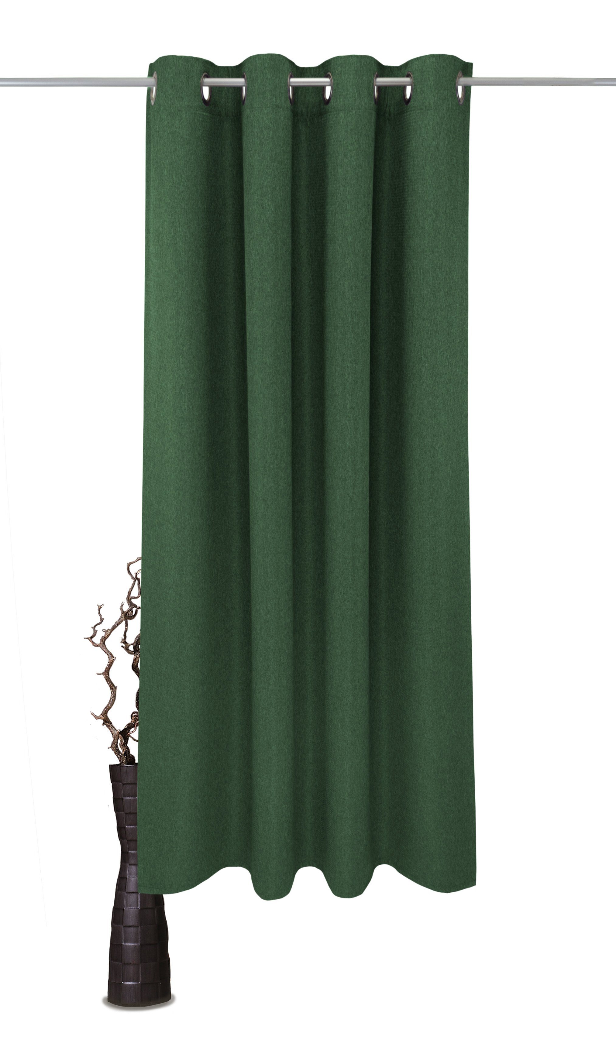 Vorhang Sandro, VHG, Ösen (1 St), abdunkelnd, Polyester, Verdunkler, einfarbig, Breite 140 cm grün