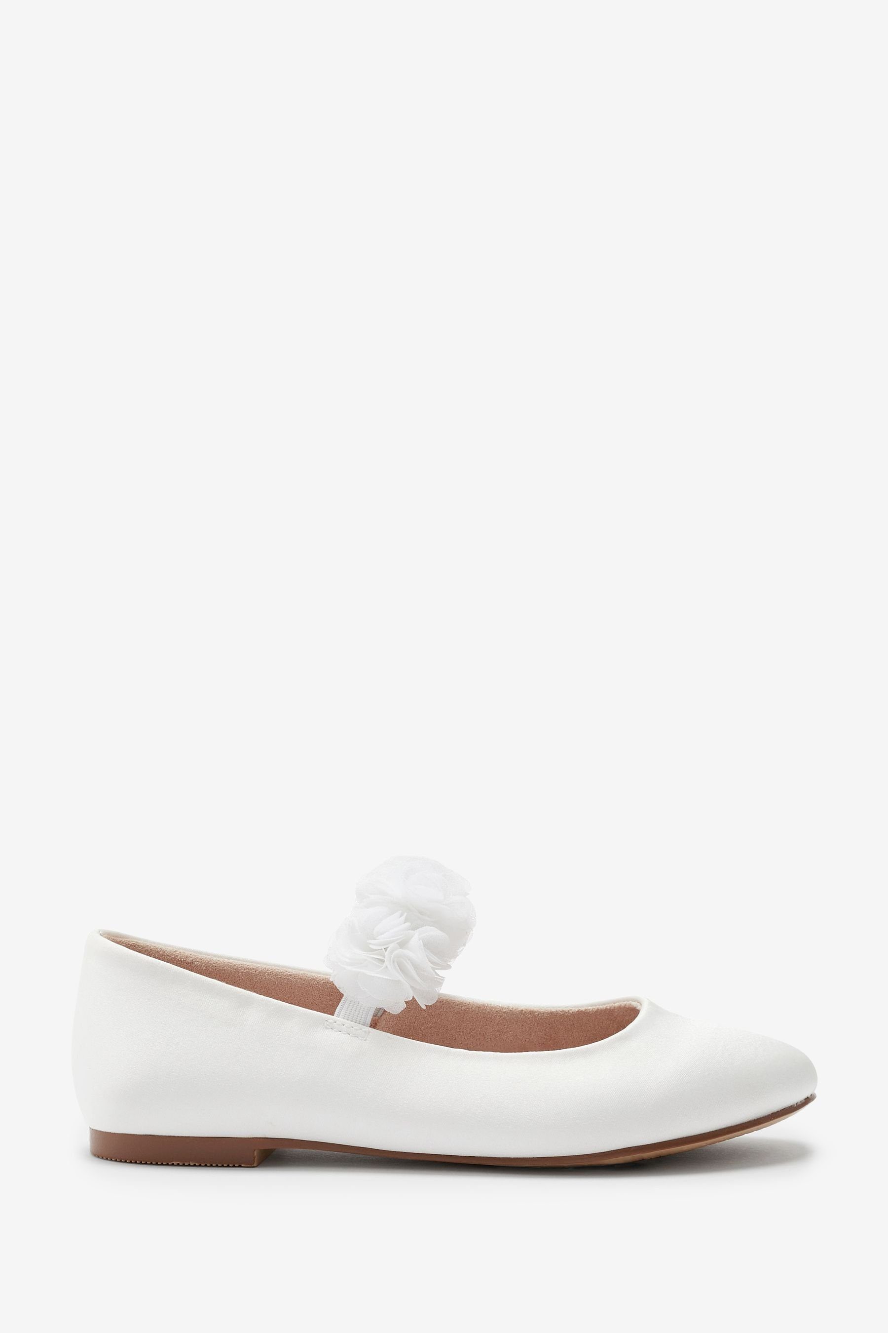 schmutzabweisend (1-tlg) Festliche Schuhe, White (G) Ballerina - Weite Next