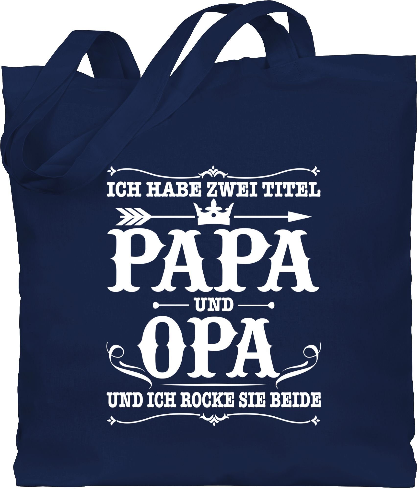 Shirtracer Umhängetasche Ich habe zwei Titel Papa und Opa, Opa Geschenke 1 Navy Blau | Canvas-Taschen