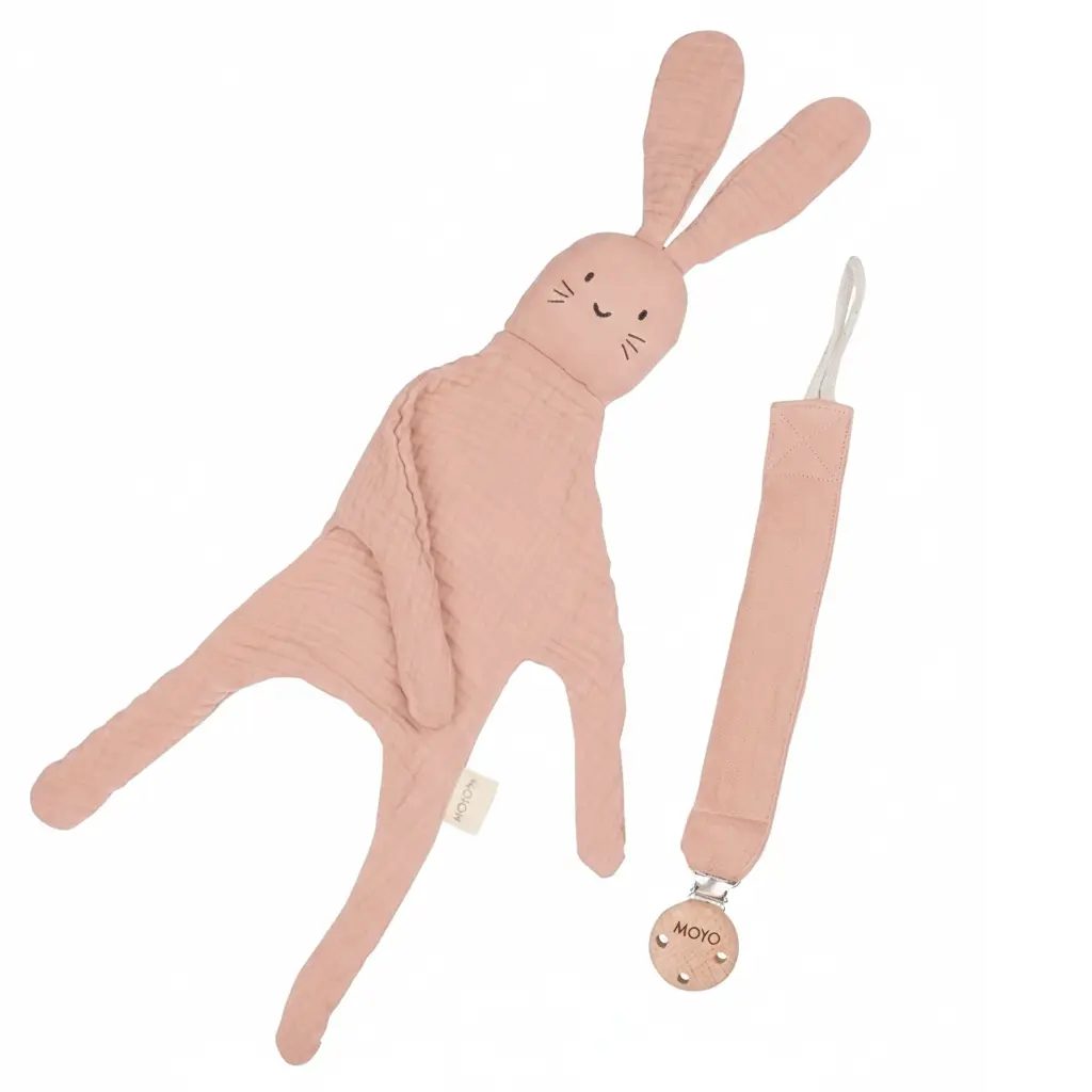 Moyo Neugeborenen-Geschenkset Musselin Geschenk-Set zartes Rosenholz (Set) Fertige Geschenkverpackung inklusive