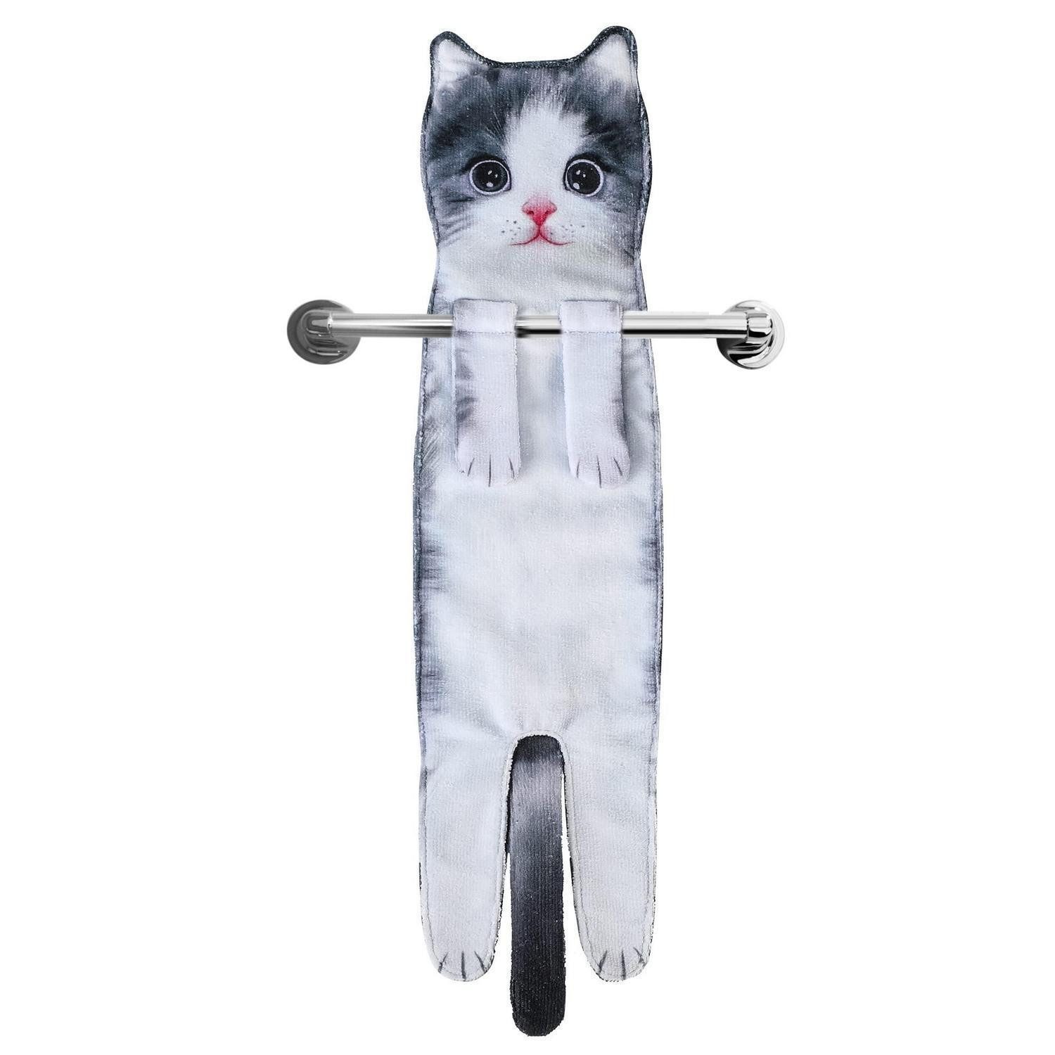 LuxusKollektion Waschlappen Katzen Handtuch Hängend Küche Bad Deko, (1-St)