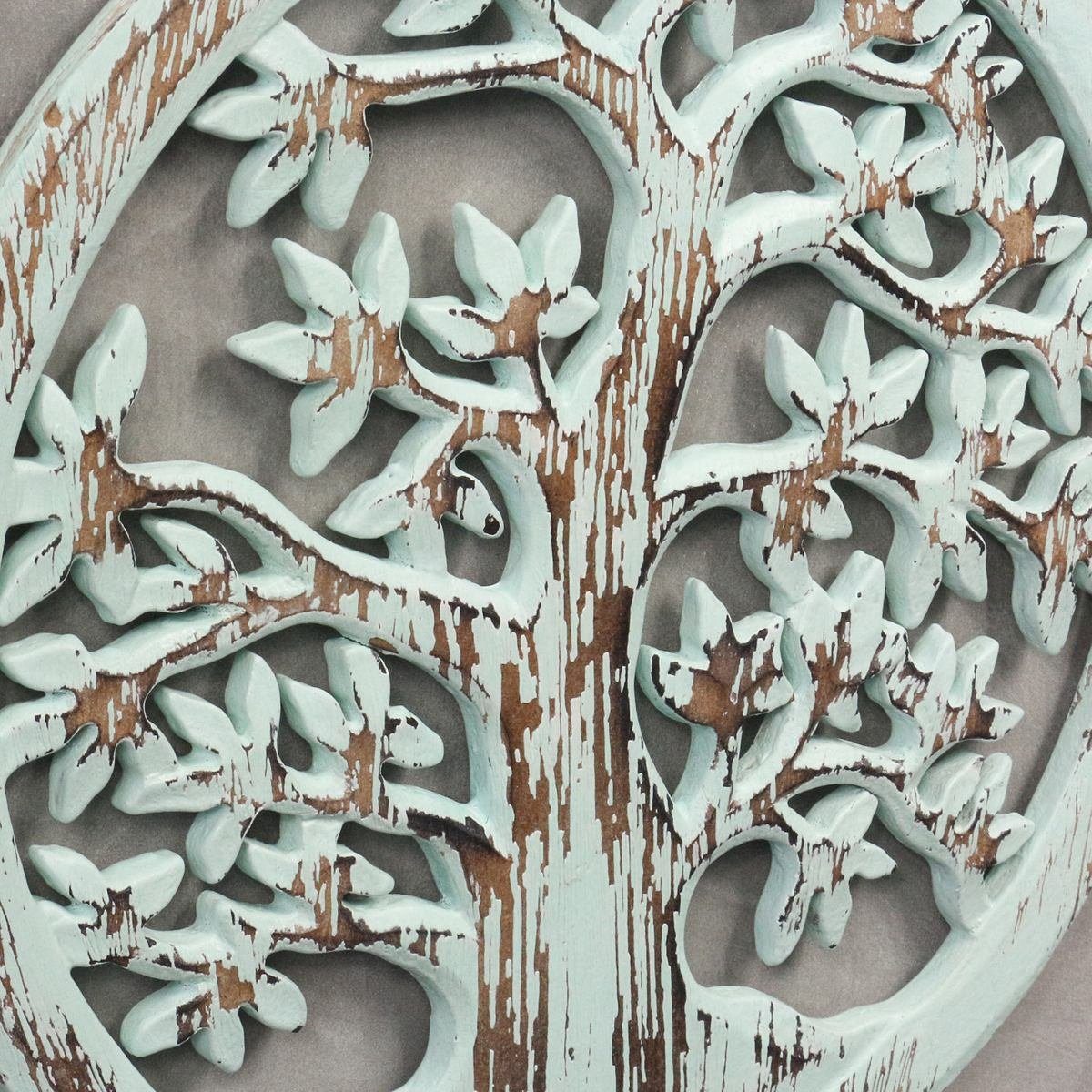 (1 Mandala mint Holzbild Lebensbaum Lebensbaum St), cm, Oriental Galerie Handarbeit Wandbild 30