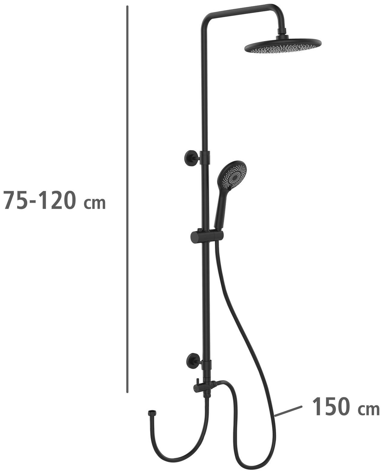 WENKO Duschsystem Watersaving, einfacher Anschluss Wandanschlussbogen bestehende oder an Armatur