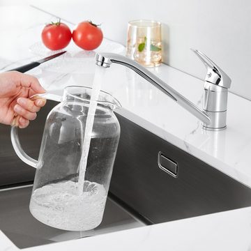 AuraLum pro Küchenarmatur 360° Schwenkbar Wasserhahn Küche Einhandmische Spültischarmatur
