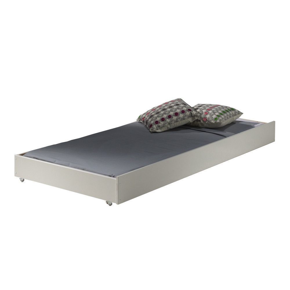 Lomadox Bettschubkasten PINOO-12, weiß lackiert 196/19/94 cm