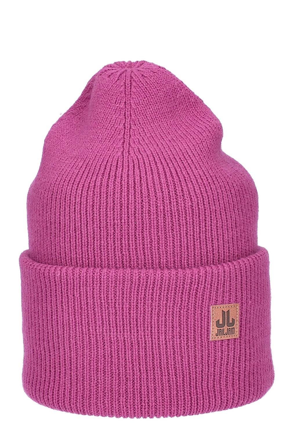 Jail Jam Strickmütze Moderne Unisex Wool Beanie "Spandau" mit hoher Krempe, doppellagig Fuxia