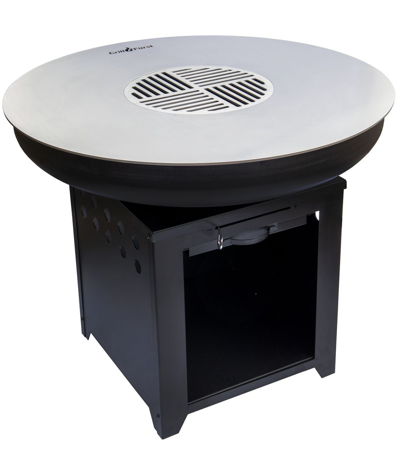 Grillfürst Feuertisch Grillfürst Feuerplatte / Feuerstelle mit 6 mm Edelstahl Grillplatte