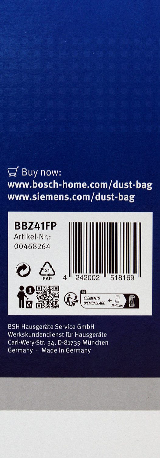 BOSCH Akku-Handstaubsauger Bosch BBZ41FP Type P Staubsaugerbeutel