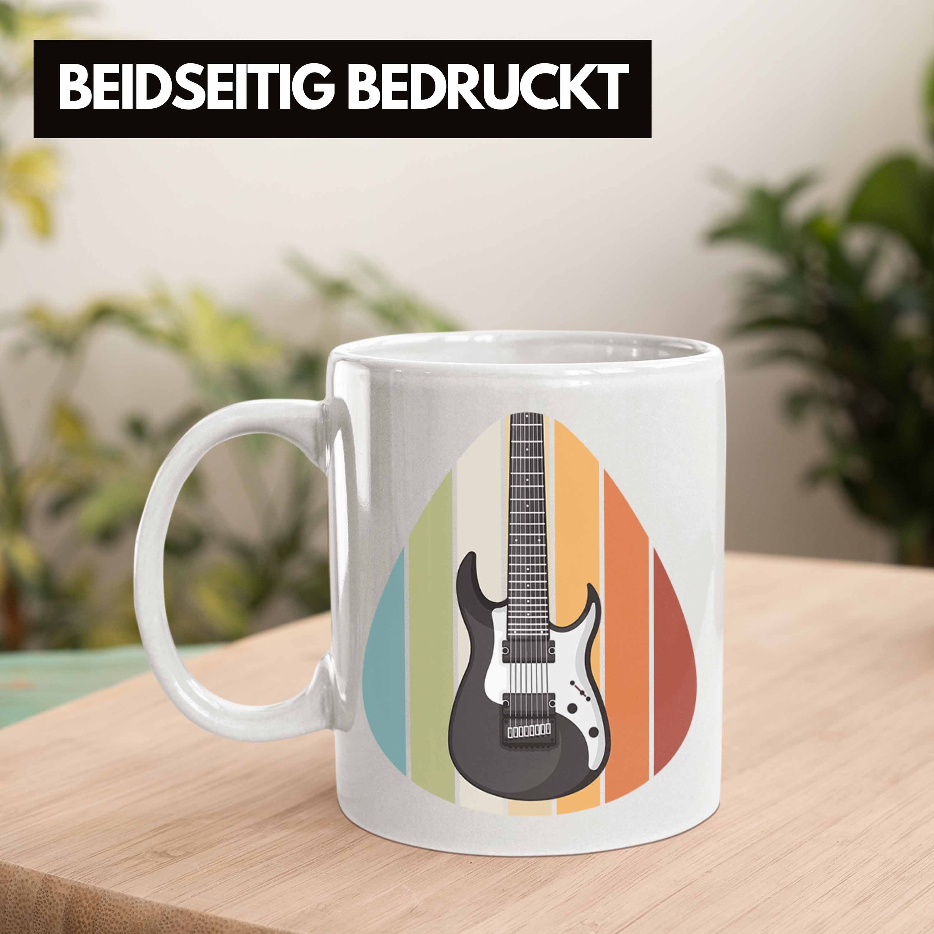 Trendation Tasse Trendation - Gitarrenspieler Geschenke Männer Motiv Weiss Gitarrist Geschenk Frauen Geschenkidee Tasse Gitarre Gitarristen