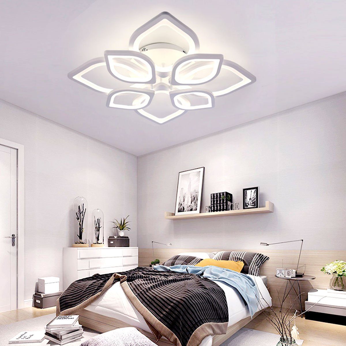oyajia Deckenleuchte 44W Modern LED Deckenlampe aus Metall, in Blumenförmiges Design, Kaltweiß, Naturweiß, Warmweiß, Dimmbar LED Deckenleuchte,für Wohnzimmer, S – Bild 5 von 5