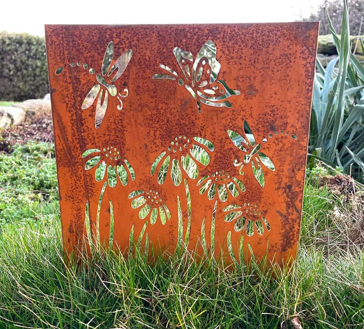 LB H&F Lilienburg Dekosäule Schild Stecker Garten Deko Metall Rost Paneele günstig online kaufen