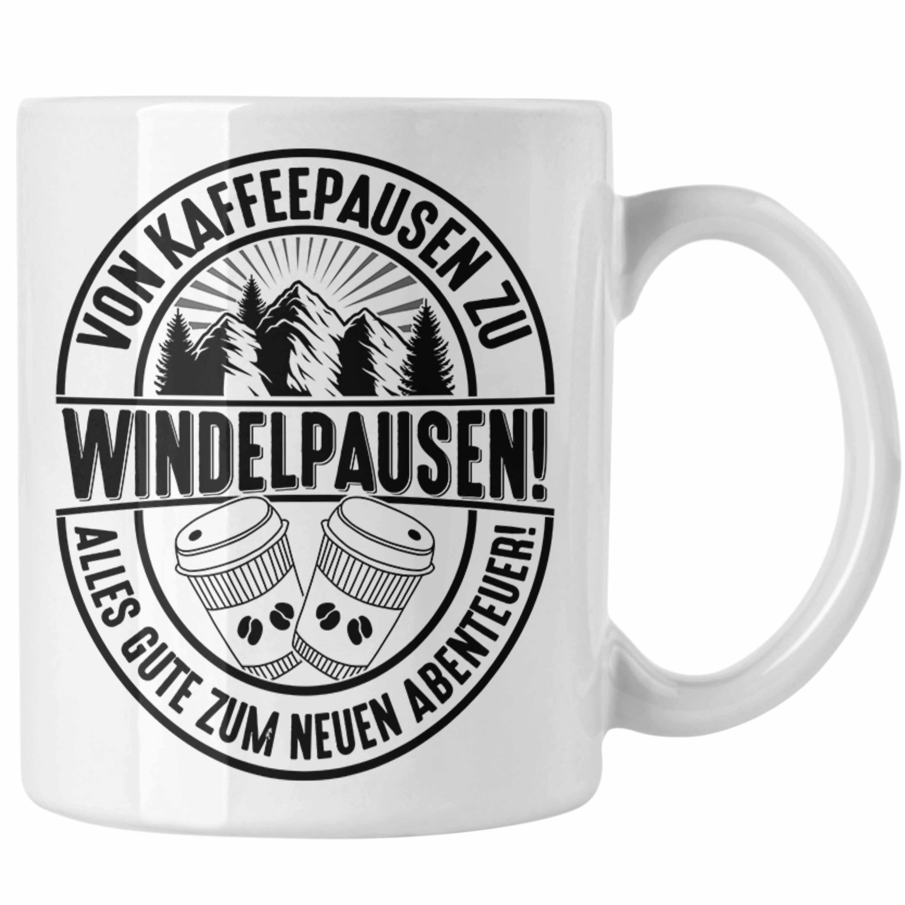 Trendation Tasse Mutterschutz Tasse Geschenk Abschied Mutterschutz Kaffeetasse Kollegi Weiss