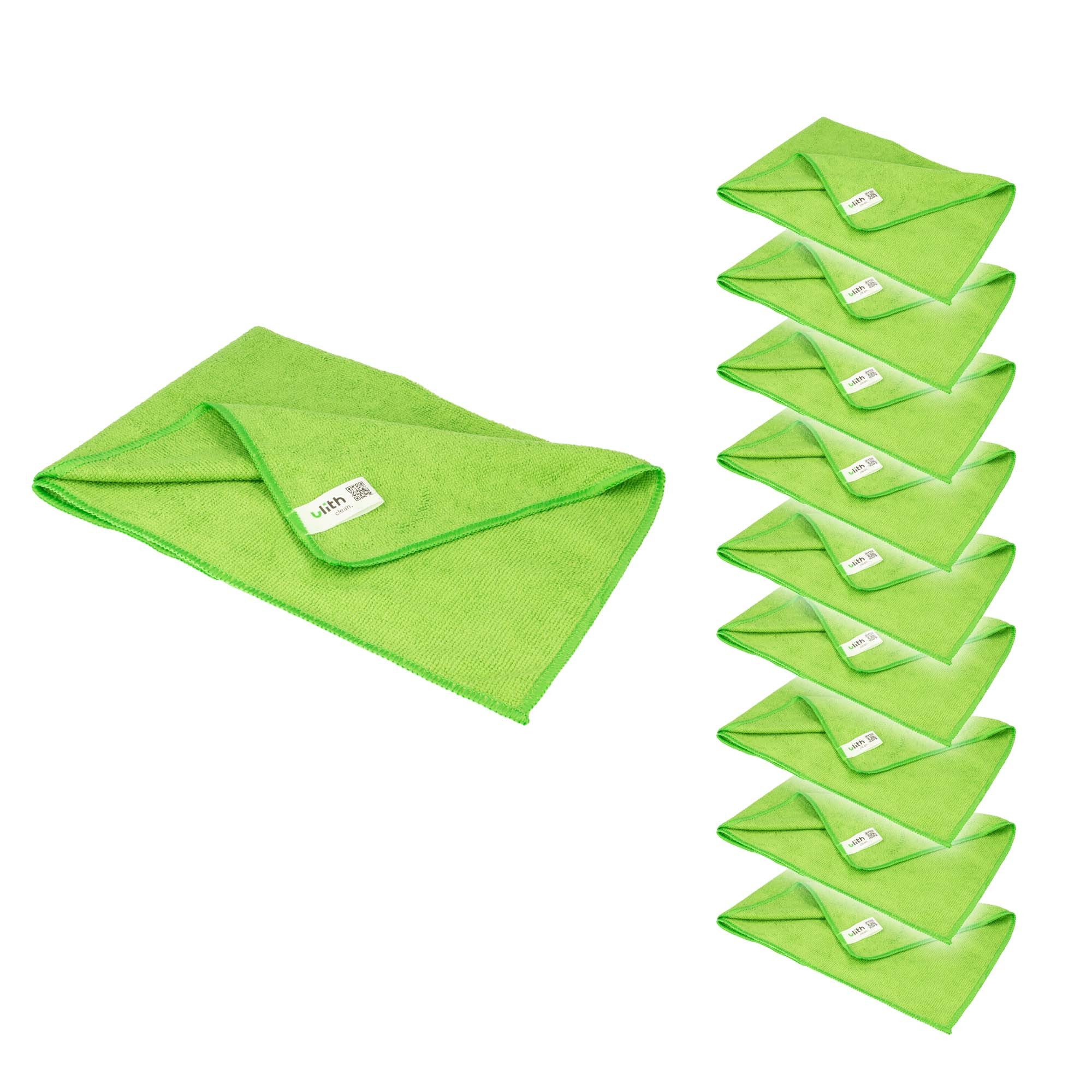 Ulith Clean-Basic Microfasertuch (10 Stück), 40 x 40 cm, Grün, 210 GSM Mikrofasertuch (grün)
