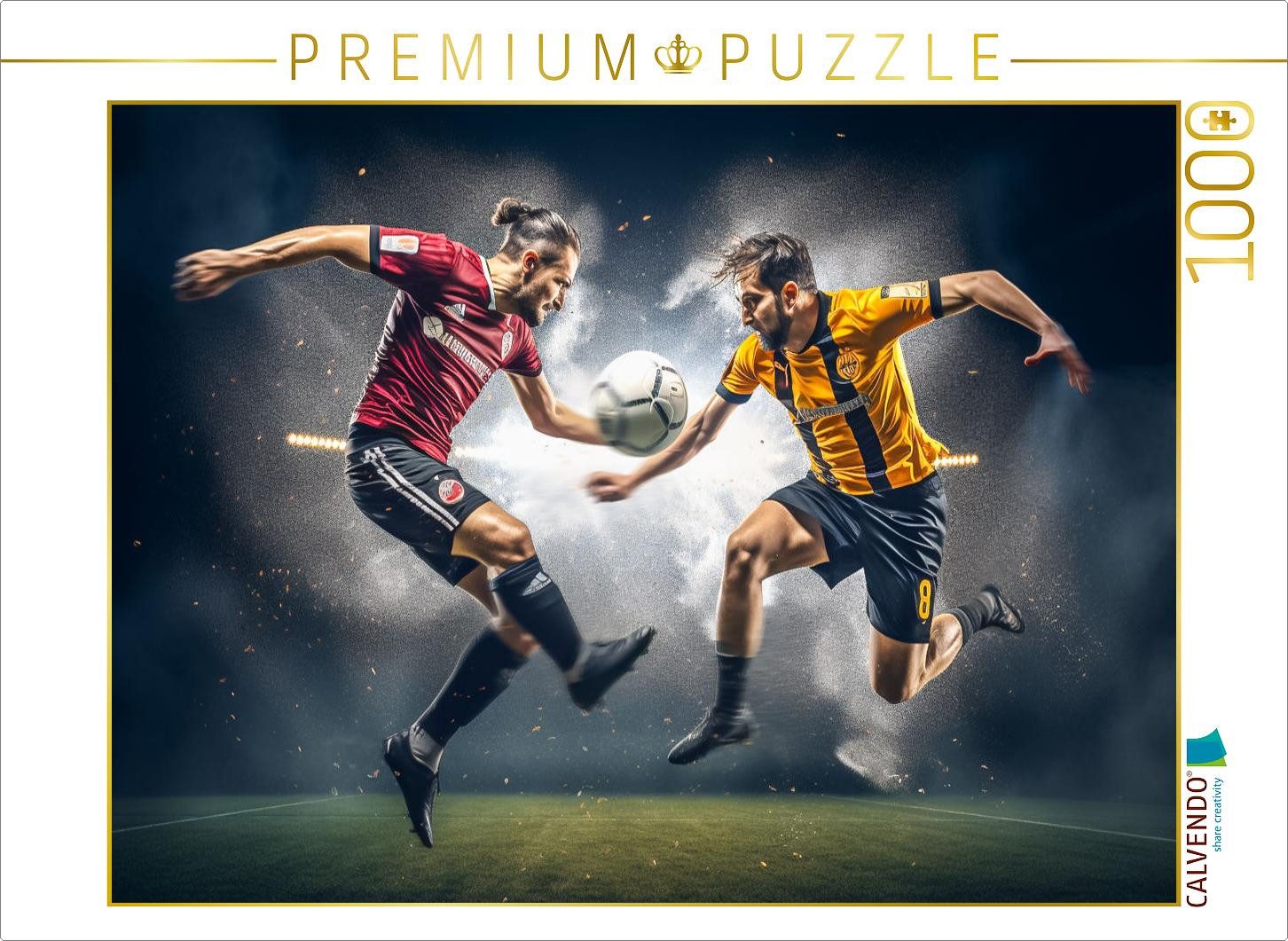 CALVENDO Puzzle CALVENDO Puzzle Fussball, 1000 Teile Lege-Größe 64x48cm Foto-Puzzle f, 1000 Puzzleteile