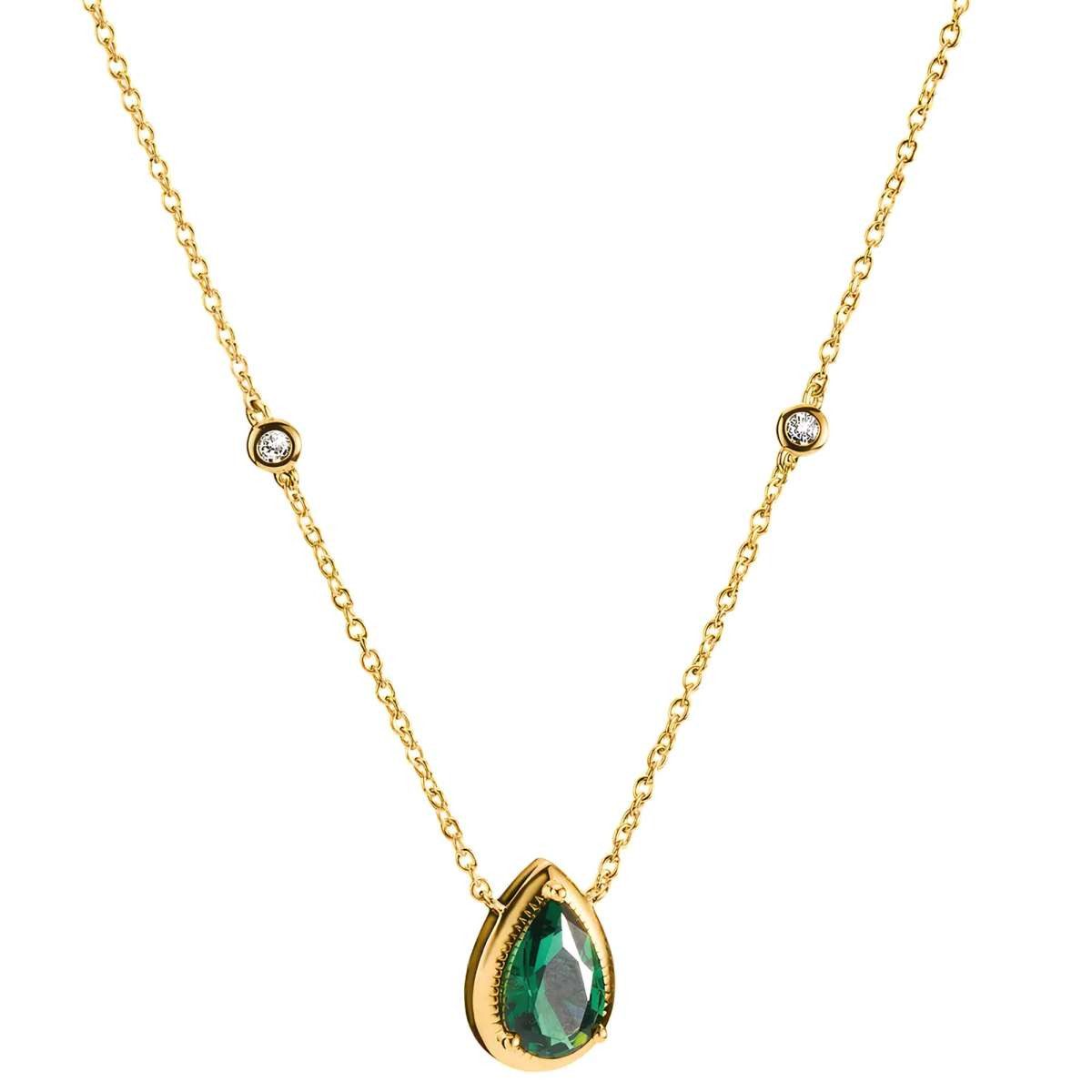 THOMAS SABO Kette mit Anhänger KE2331-971-6-L50V, für Damen Elyndra Grüner Stein