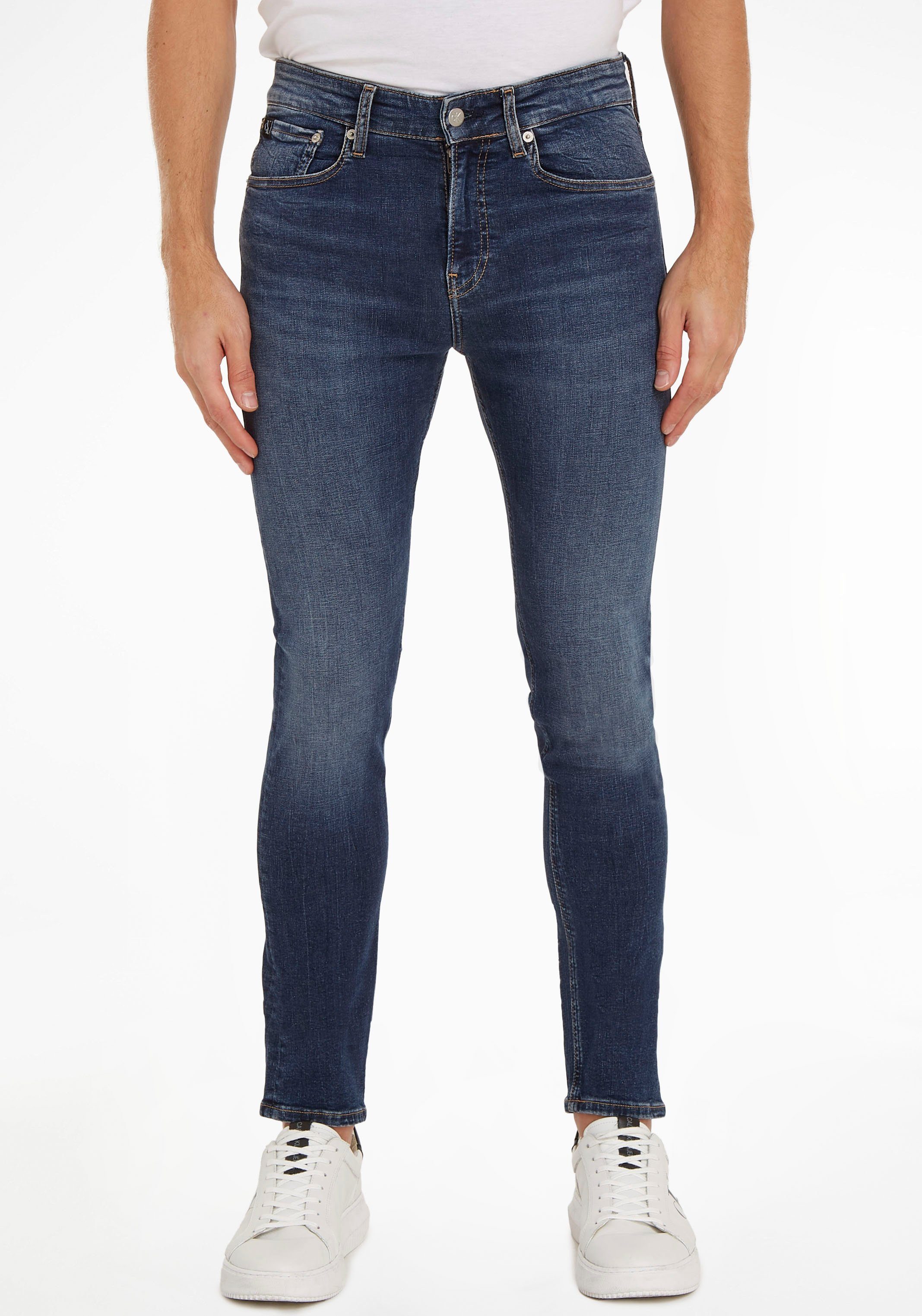 Calvin Klein Jeans Skinny-fit-Jeans SKINNY mit Leder-Badge