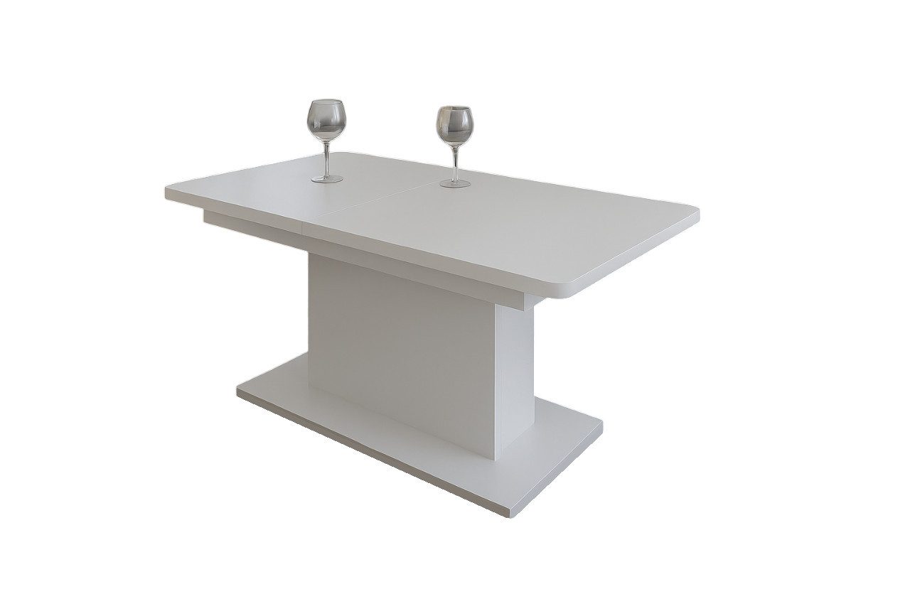designimpex Couchtisch DC-1 Weiß matt stufenlos günstig online kaufen