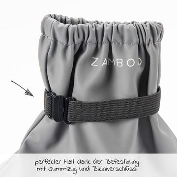 Zamboo Füßlinge Grau Regen Füßlinge Overshoes, wasserdicht & winddicht, mit Gummizug
