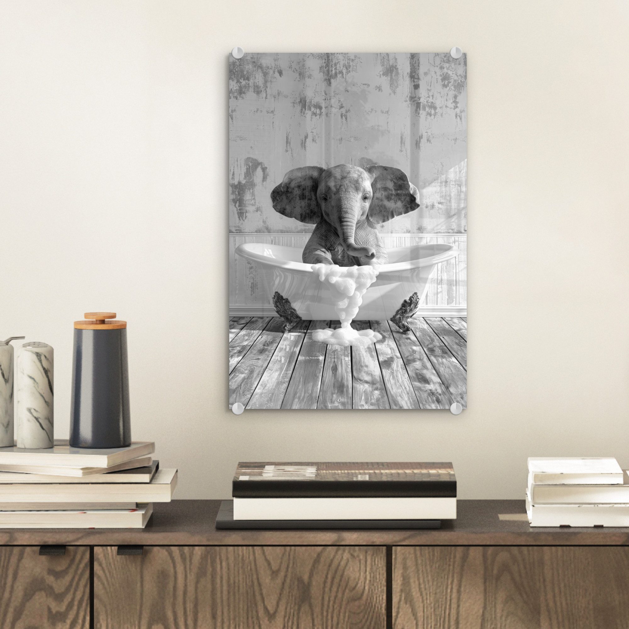 MuchoWow Acrylglasbild Elefant - Vintage - günstig online kaufen