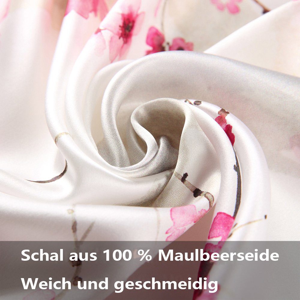 Zaewry Schal Seidenschal Damene 100% Seide, 40+ Bunte Luxuriöse schal damen, Warm & Weich Leicht Halstuch, Als Stola Seidentuch Geschenk Modische