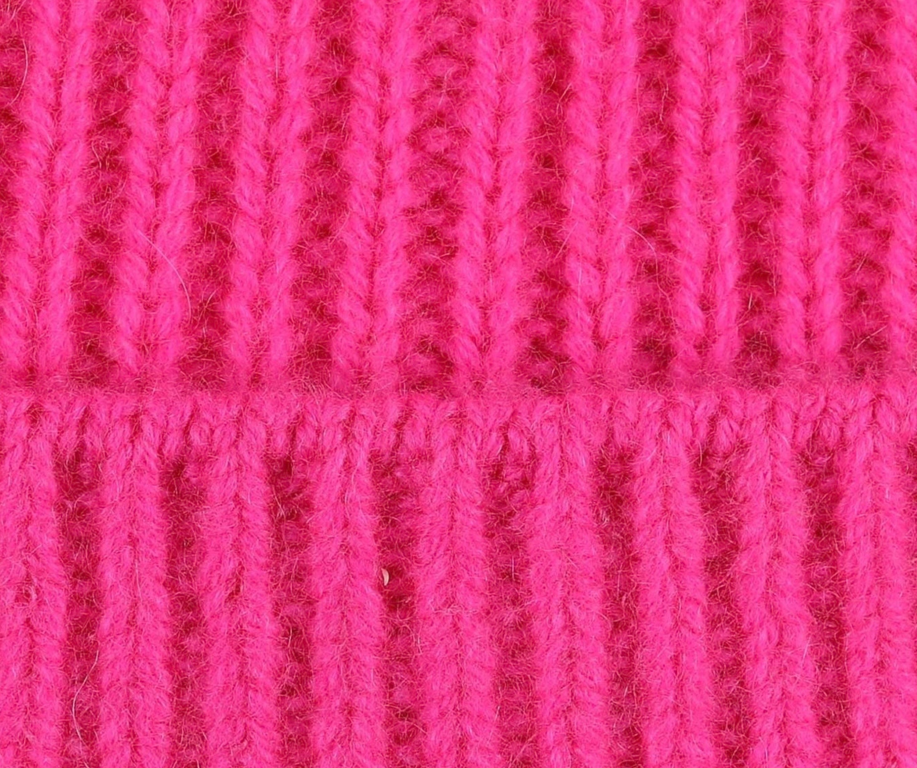 Umschlag Breiter Mütze Strickmütze 100 Zwillingsherz aus Kaschmir % pink Zwillingsherz Beanie Damen