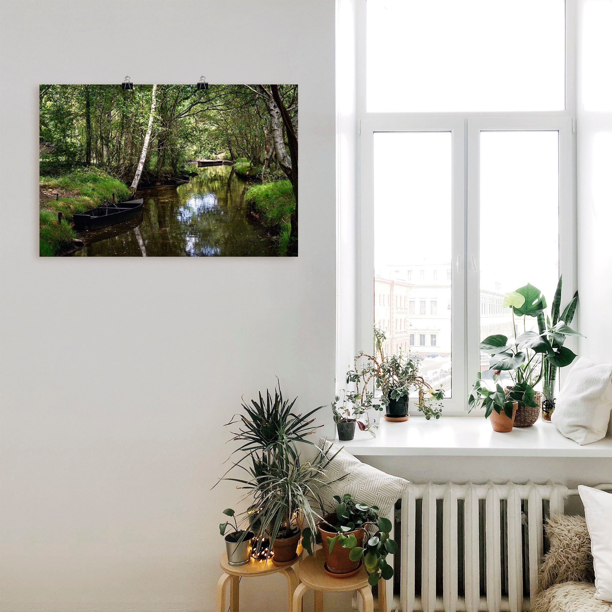 Artland Wandbild Romantische Flusslandschaft Frankreich, in oder (1 als versch. Wandaufkleber St), Leinwandbild, Waldbilder Größen Poster Alubild