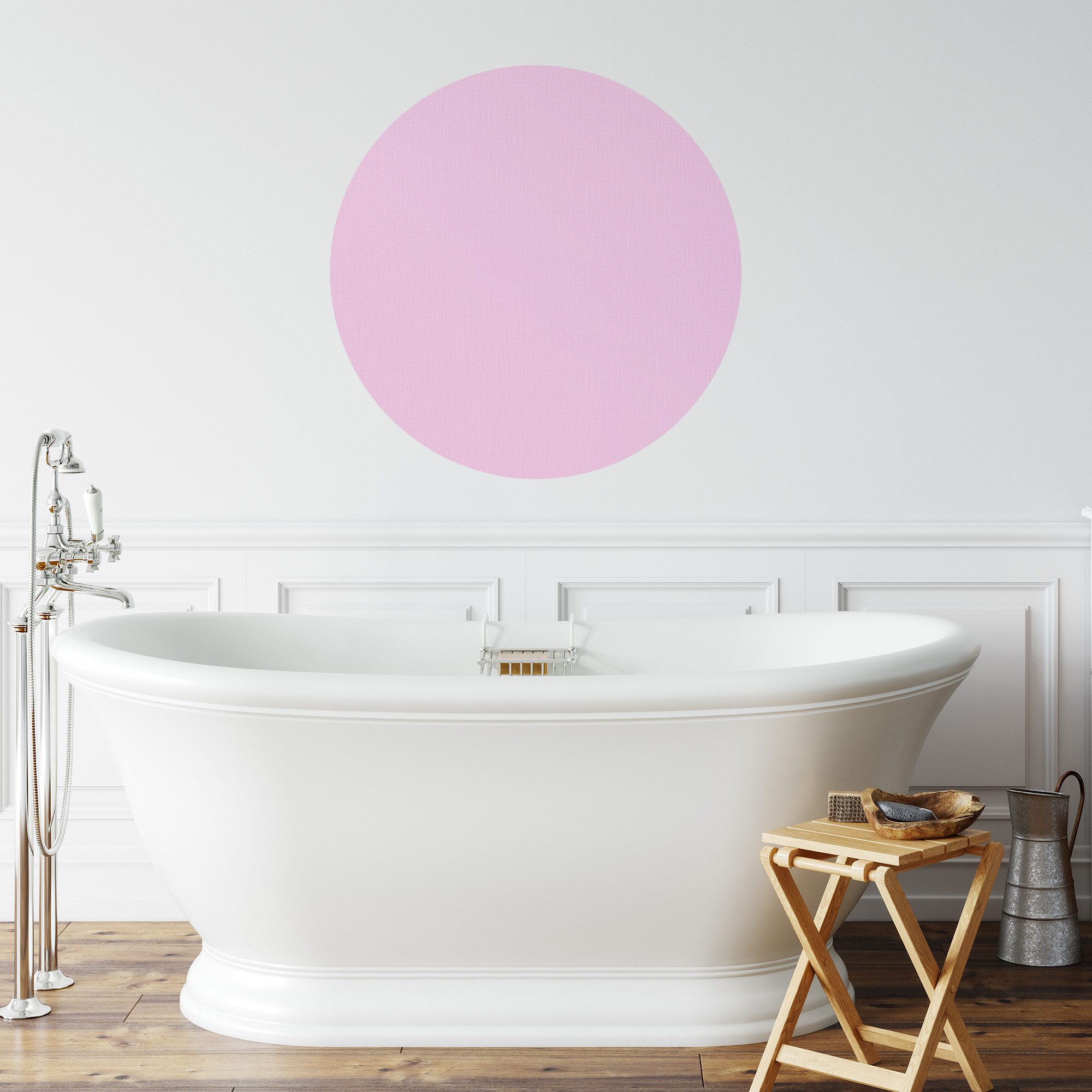 DEQORI Fototapete 'Pastellfarben - Lavendel', Rund, matte Leinwandstruktur, bedruckt, (1 St), selbstklebend Wandtattoo Motiv Wandtapete Wand Sticker Bild Tapete