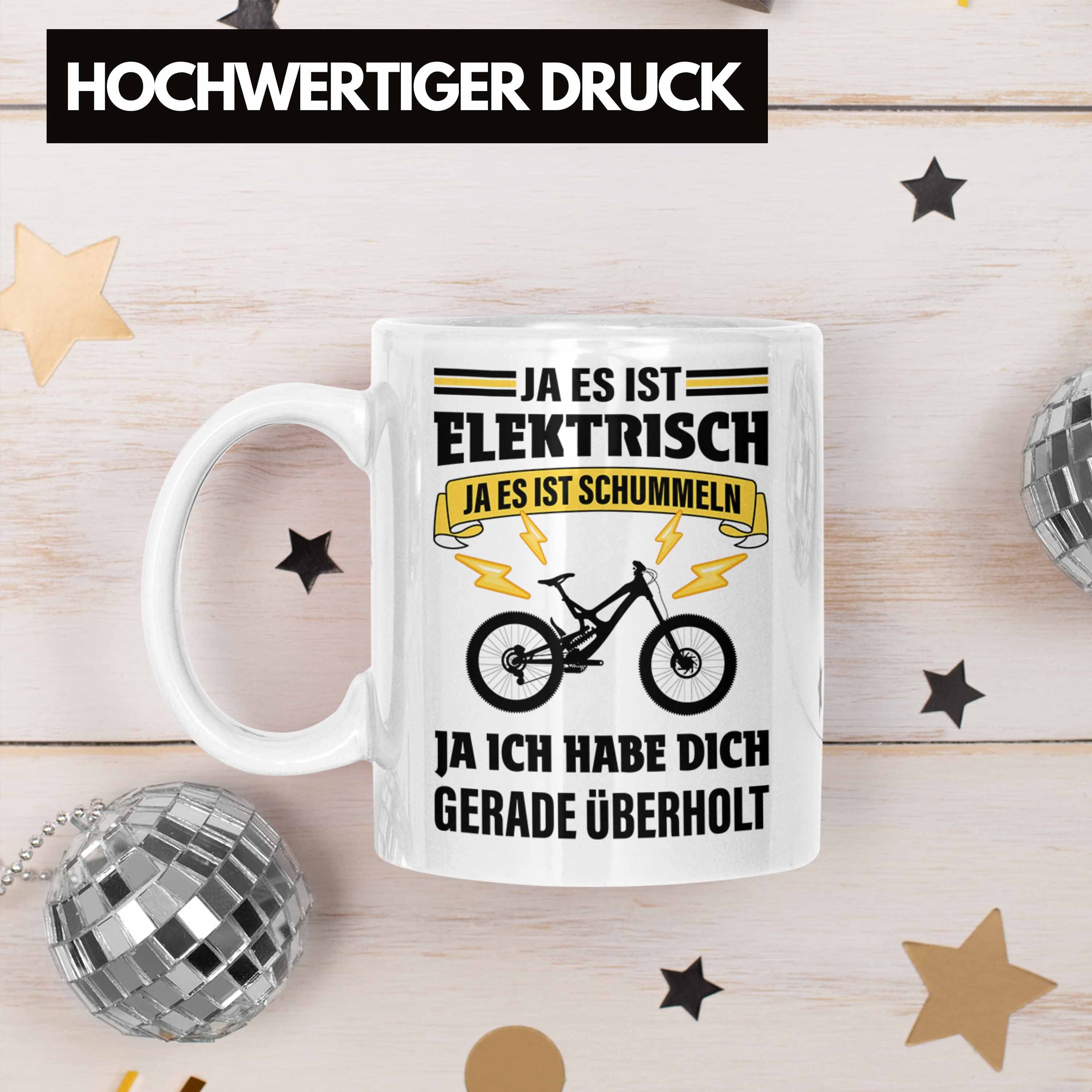Trendation Tasse E-Bike Spruch Geschenke Ebike - Lustige Kaffeetasse Elektrofahrrad Trendation Weiss Tasse Geschenk mit