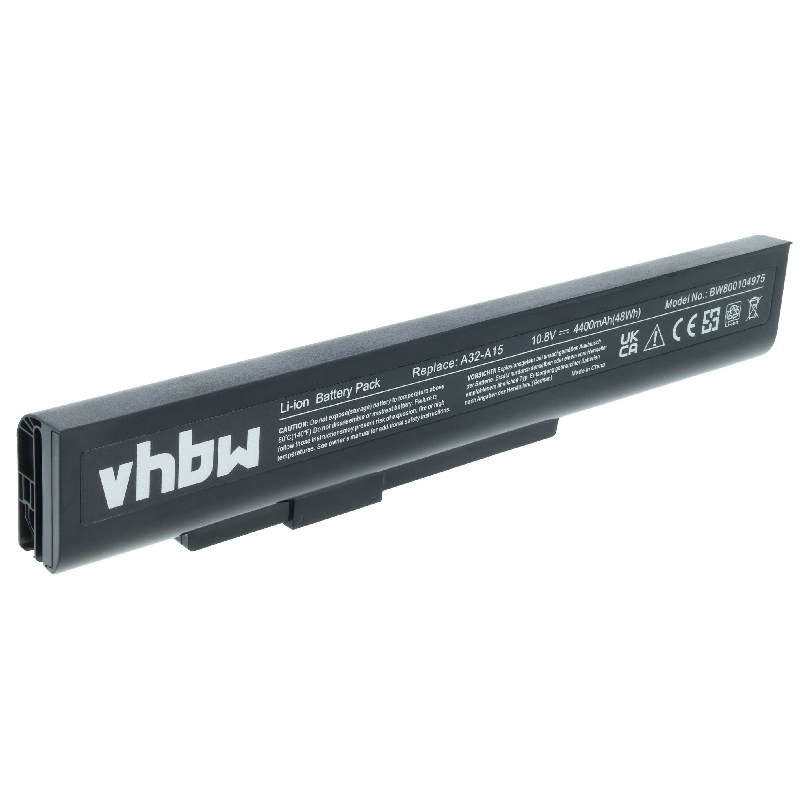 vhbw Akku Ersatz für Medion A42-H36, A32-A15, A41-A15, A42-A15 für Laptop-Akku Akku Li-Ion 4400 mAh (10,8 V, 1 St), Leistungsfähiger Austausch-Akku für Notebook, Wiederaufladbar, Jede