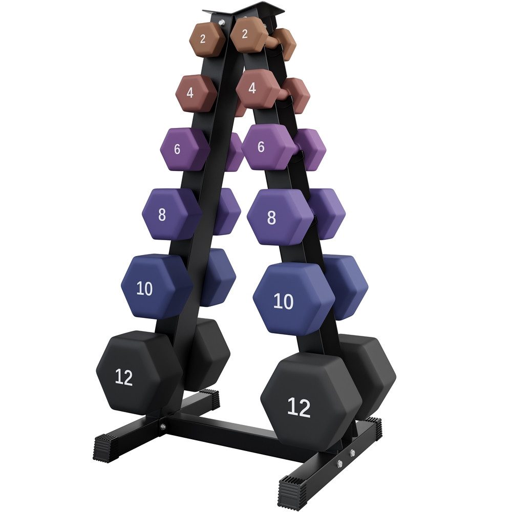 Yaheetech Kurzhantelständer 5/6-Etagen Hantelständer bis 350/400 kg Belastbarkeit, Platzsparende Hantelablage aus Metall für Heim-Fitnessstudio