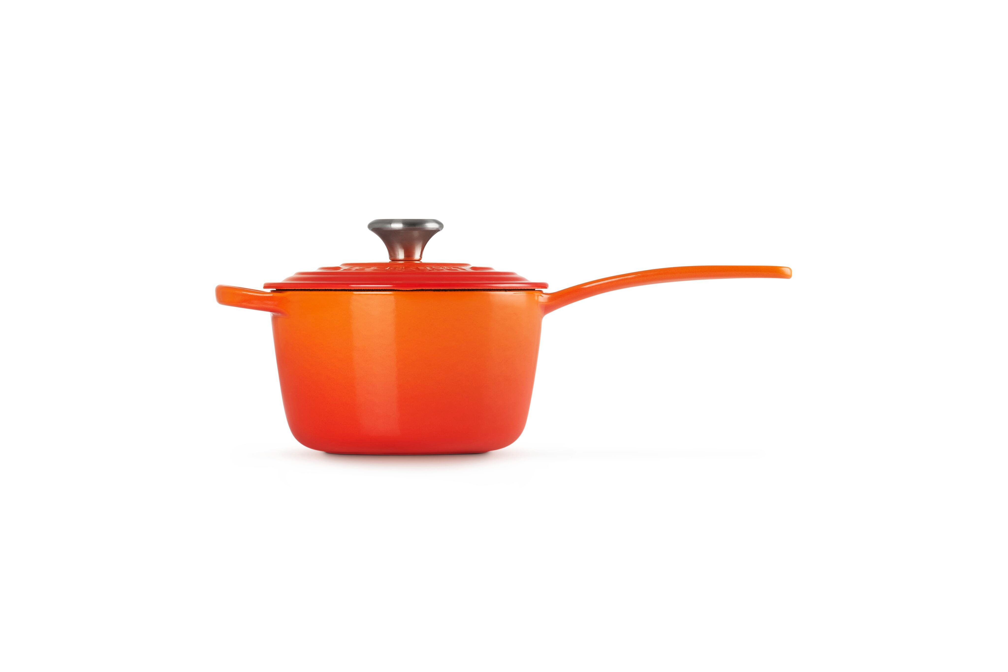 LE CREUSET Kasserolle Stielkasserolle, Rund, Gusseisen, Ø 16 cm, 2,37kg, Ofenrot, 21181160902430
